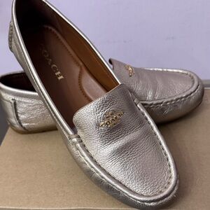Coach Women's Metallic Gold Flats